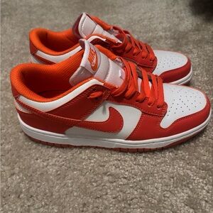 Nike Orange and White Low-Top Sneakers